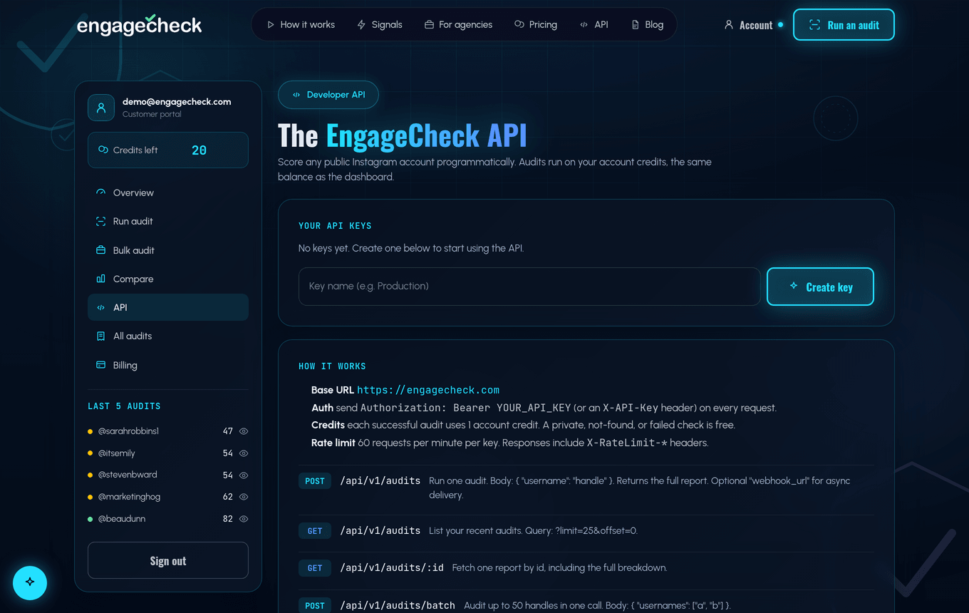 API screen